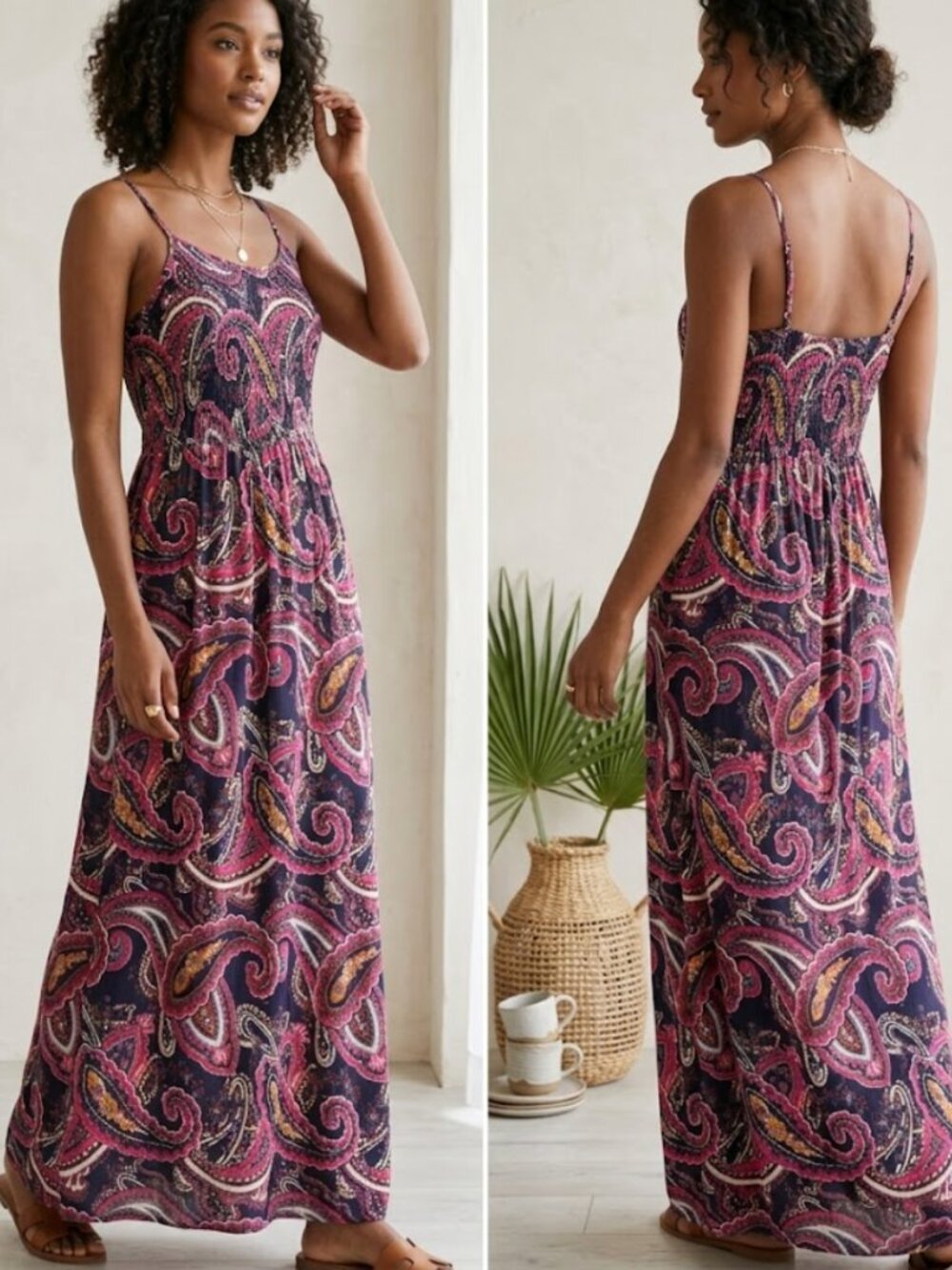 THML Paisley Boho Vacation Maxi Dress SZ XS